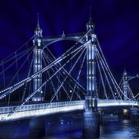 Buy canvas prints of  Albert Bridge, London by LensLight Traveler
