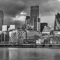 Buy canvas prints of London Skyline in Black and White  by LensLight Traveler
