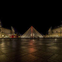 Buy canvas prints of  A Wet Night At The Louvre by LensLight Traveler