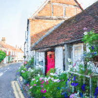 Buy canvas prints of Lych Gate Cottage, Bray by LensLight Traveler