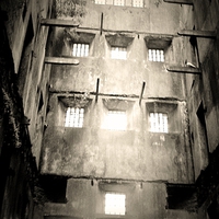 Buy canvas prints of Bodmin Gaol, Black And White by Lisa PB