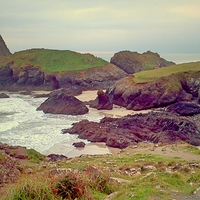 Buy canvas prints of A View Across Kynance Cove by Lisa PB