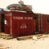 Buy canvas prints of Abandoned Union Pacific Carriage by Lisa PB