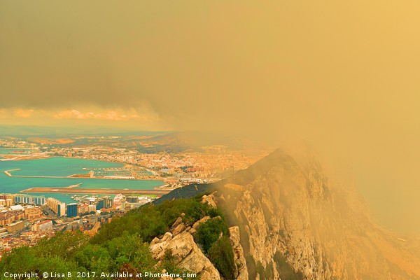 A Cloudy Gibraltar Picture Board by Lisa PB