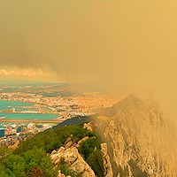 Buy canvas prints of A Cloudy Gibraltar by Lisa PB