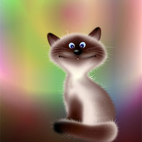 Buy canvas prints of Smiling Cat Cartoon by Lidiya Drabchuk
