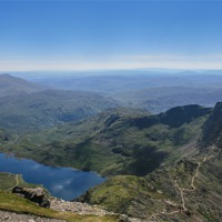 Buy canvas prints of View from the top of Snowdon by Diane Griffiths