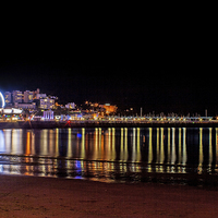 Buy canvas prints of View of Torquay at night by Diane Griffiths