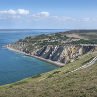 Buy canvas prints of View of Alum Bay by Diane Griffiths
