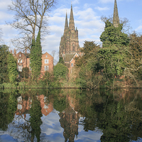 Buy canvas prints of Lichfield Cathedral by Diane Griffiths