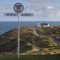 Buy canvas prints of  Lands End Sign by Diane Griffiths