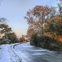 Buy canvas prints of  Snowy Penkridge Canal by Diane Griffiths