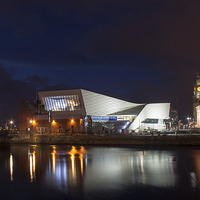 Buy canvas prints of  The Museum of Liverpool at night by Diane Griffiths