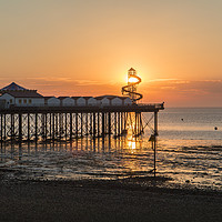 Buy canvas prints of Herne Bay Pier Sunset by Diane Griffiths