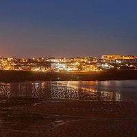 Buy canvas prints of Pentire Headland at night by Diane Griffiths