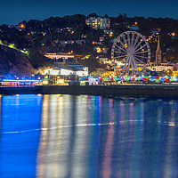 Buy canvas prints of Torquay at night by Diane Griffiths