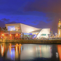 Buy canvas prints of Liverpool at night by Diane Griffiths