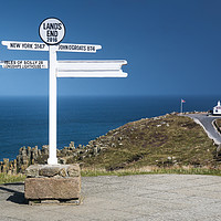 Buy canvas prints of The Land's End Sign by Diane Griffiths