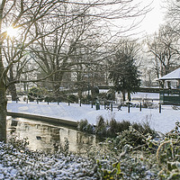 Buy canvas prints of Victoria Park in the Snow by Diane Griffiths