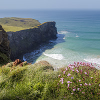 Buy canvas prints of Griffin's Point and Beacon Cove near Mawgan Porth by Diane Griffiths