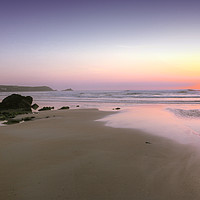 Buy canvas prints of Sunset on Fistral Beach by Diane Griffiths