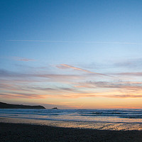 Buy canvas prints of Fistral Beach Sunset by Diane Griffiths