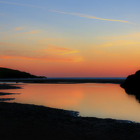 Buy canvas prints of Sunset over Crantock Beach by Diane Griffiths