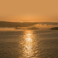 Buy canvas prints of Misty Sunrise over Newquay by Diane Griffiths