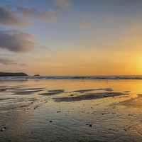Buy canvas prints of Fistral Beach Sunset Newquay by Diane Griffiths