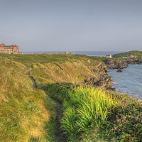 Buy canvas prints of Towan Headland and the Headland Hotel by Diane Griffiths