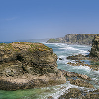 Buy canvas prints of North Cornwall Coastline from Trevelgue Head by Diane Griffiths