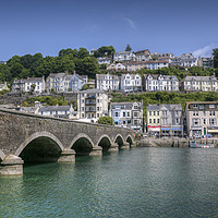 Buy canvas prints of View across the bridge to East Looe by Diane Griffiths