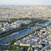 Buy canvas prints of View of Paris, The Seine river, from the Eiffel To by Diane Griffiths