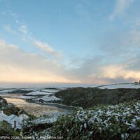 Buy canvas prints of The Gannel, under snow, Newquay by Diane Griffiths