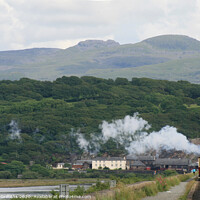 Buy canvas prints of Steam Train at Porthmadog, Wales by Diane Griffiths