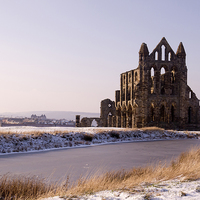 Buy canvas prints of Whitby Abbey Winter by Peter Jordan