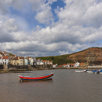 Buy canvas prints of  Staithes Harbour by Peter Jordan
