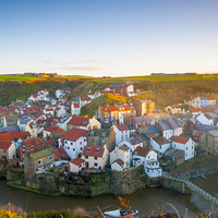 Buy canvas prints of  Staithes Fishing Village Evening by Peter Jordan