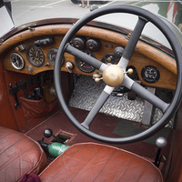 Buy canvas prints of  Vintage Bentley Car Cockpit by Peter Jordan