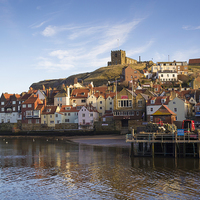 Buy canvas prints of  Whitby Harbour Twilight by Peter Jordan