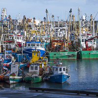Buy canvas prints of  Scarborough Fishing Boats 1 by Peter Jordan