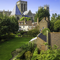 Buy canvas prints of  The view over the Deans Garden at York Minster Fr by Peter Jordan