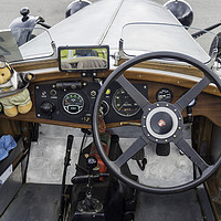 Buy canvas prints of Cockpit of a 1935 8-cylinder Railton Sports Tourin by Peter Jordan