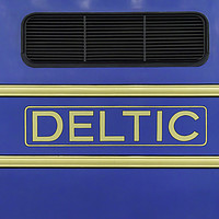 Buy canvas prints of Deltic name yellow on blue on a preserved historic by Peter Jordan