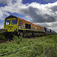 Buy canvas prints of Freightliner locomotive 66503 hauling a train expo by Peter Jordan