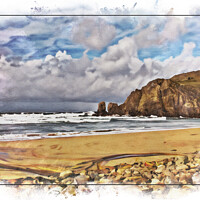 Buy canvas prints of Solitude by the Sea at Dalmore Beach. by Robert Murray