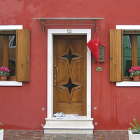Buy canvas prints of Vibrant Burano House in the Rain by Robert Murray