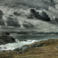 Buy canvas prints of Storm Clouds around Lewis. by Robert Murray