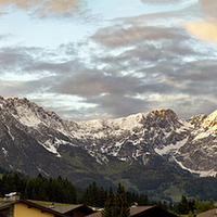 Buy canvas prints of Austrian sunset panorama by Robert Murray