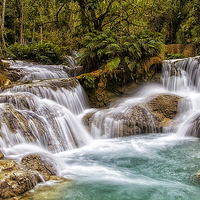 Buy canvas prints of Laotian Waterfall by Robert Murray